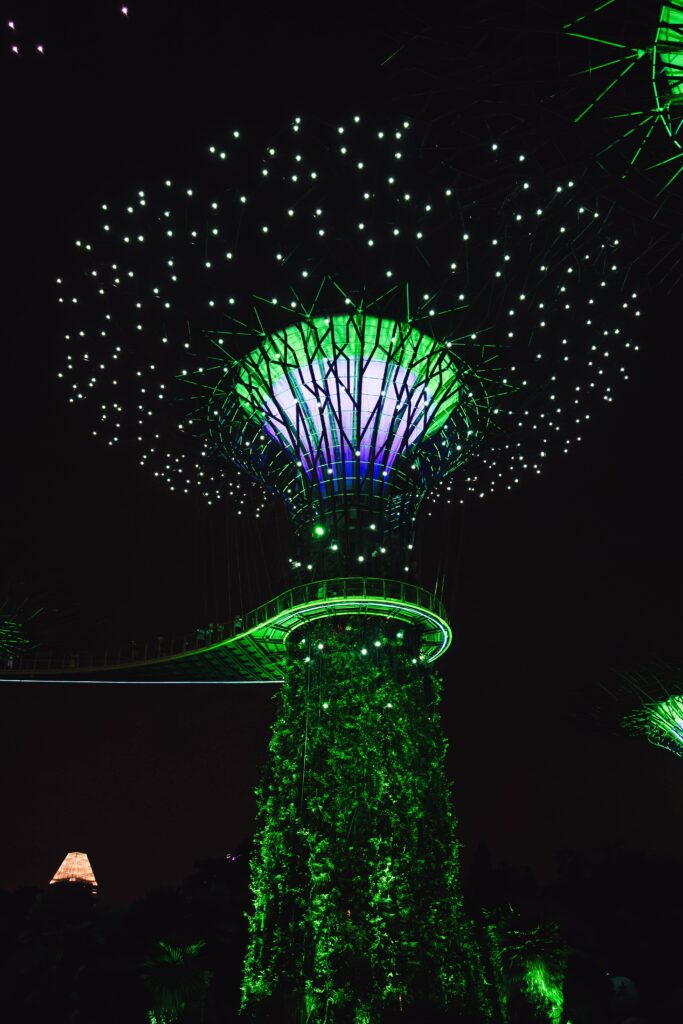 Светящиеся супердеревья в Gardens by the Bay